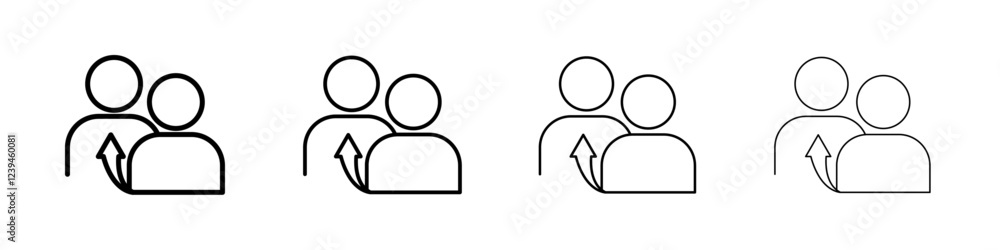 Referrals icon Outline sign symbol set Referrals icon Outline sign symbol set