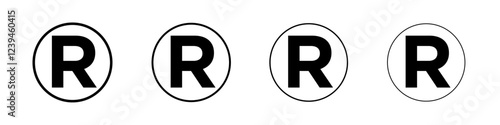 Free Download Registration trademark symbol icon Outline sign symbol set - GFXLoad
