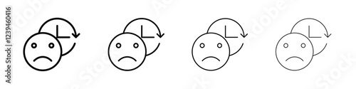 Regret expression icon Outline sign symbol set