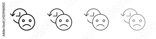 Regret expression icon Outline sign symbol set