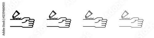 relief gel on arm icon Outline sign symbol set