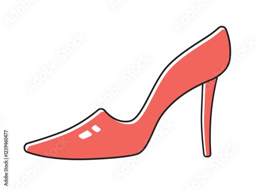 Red high heel shoe isolated vector illustration