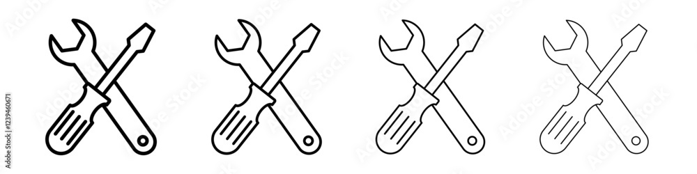 Repair tools icon Outline sign symbol set Repair tools icon Outline sign symbol set