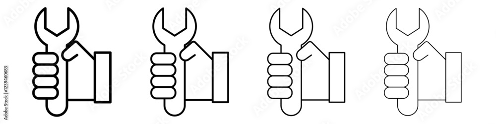 Repair icon Outline sign symbol set Repair icon Outline sign symbol set