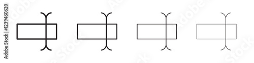 Rename icon Outline sign symbol set