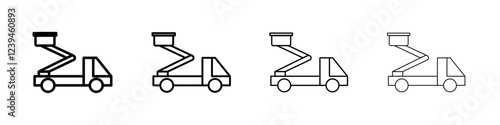 rescue truck basket icon Outline sign symbol set