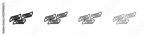 Riccioli pasta icon Outline sign symbol set