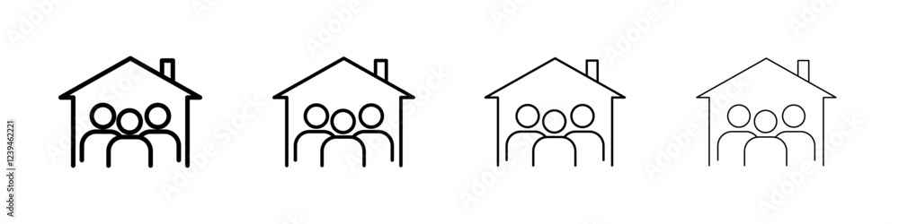 roommates icon Outline sign symbol set