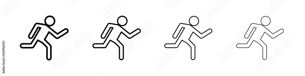 Running icon Outline sign symbol set Running icon Outline sign symbol set