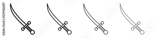 sabre icon Outline sign symbol set