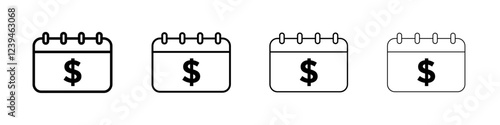 salary payday icon Outline sign symbol set