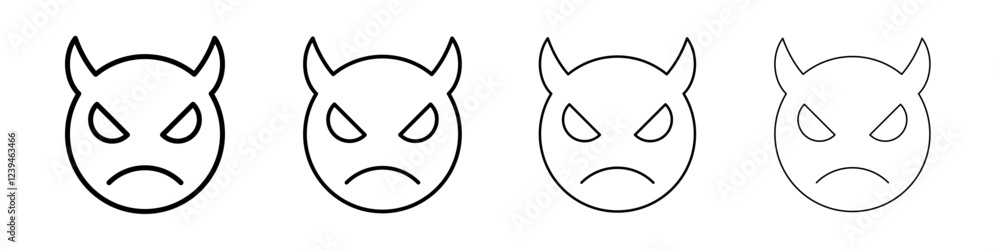 satan evil icon Outline sign symbol set satan evil icon Outline sign symbol set
