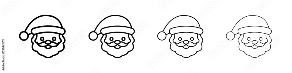 Santa Claus icon Outline sign symbol set Santa Claus icon Outline sign symbol set