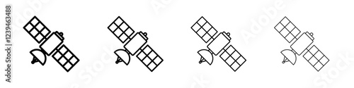 Satellite icon Outline sign symbol set
