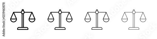 Scale icon Outline sign symbol set