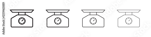 Scales icon Outline sign symbol set