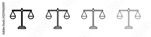 Scales of justice icon Outline sign symbol set