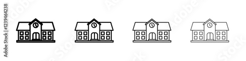 School icon Outline sign symbol set