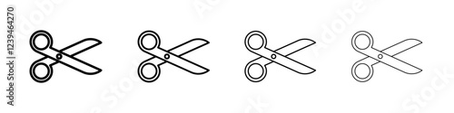 Scissor icon Outline sign symbol set
