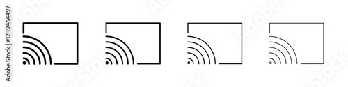 Screen cast icon Outline sign symbol set