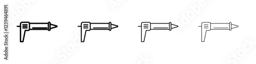 sealant gun icon Outline sign symbol set