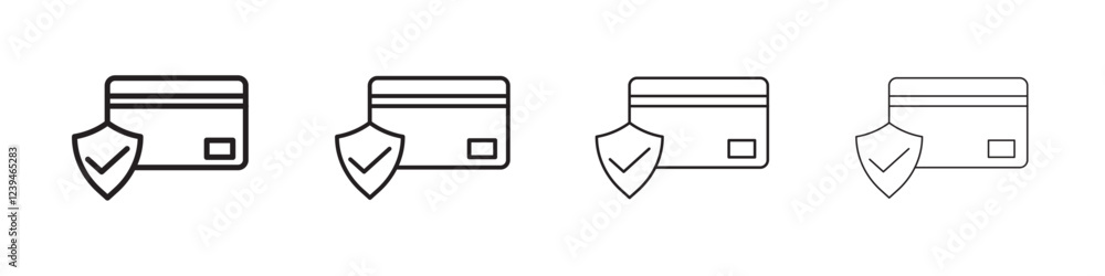 Secure payment icon Outline sign symbol set Secure payment icon Outline sign symbol set
