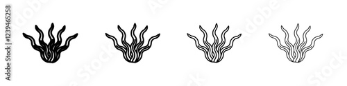 Seaweed icon Outline sign symbol set