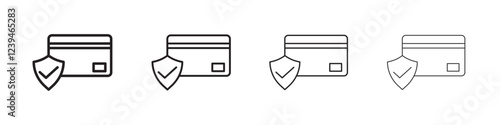 Secure payment icon Outline sign symbol set