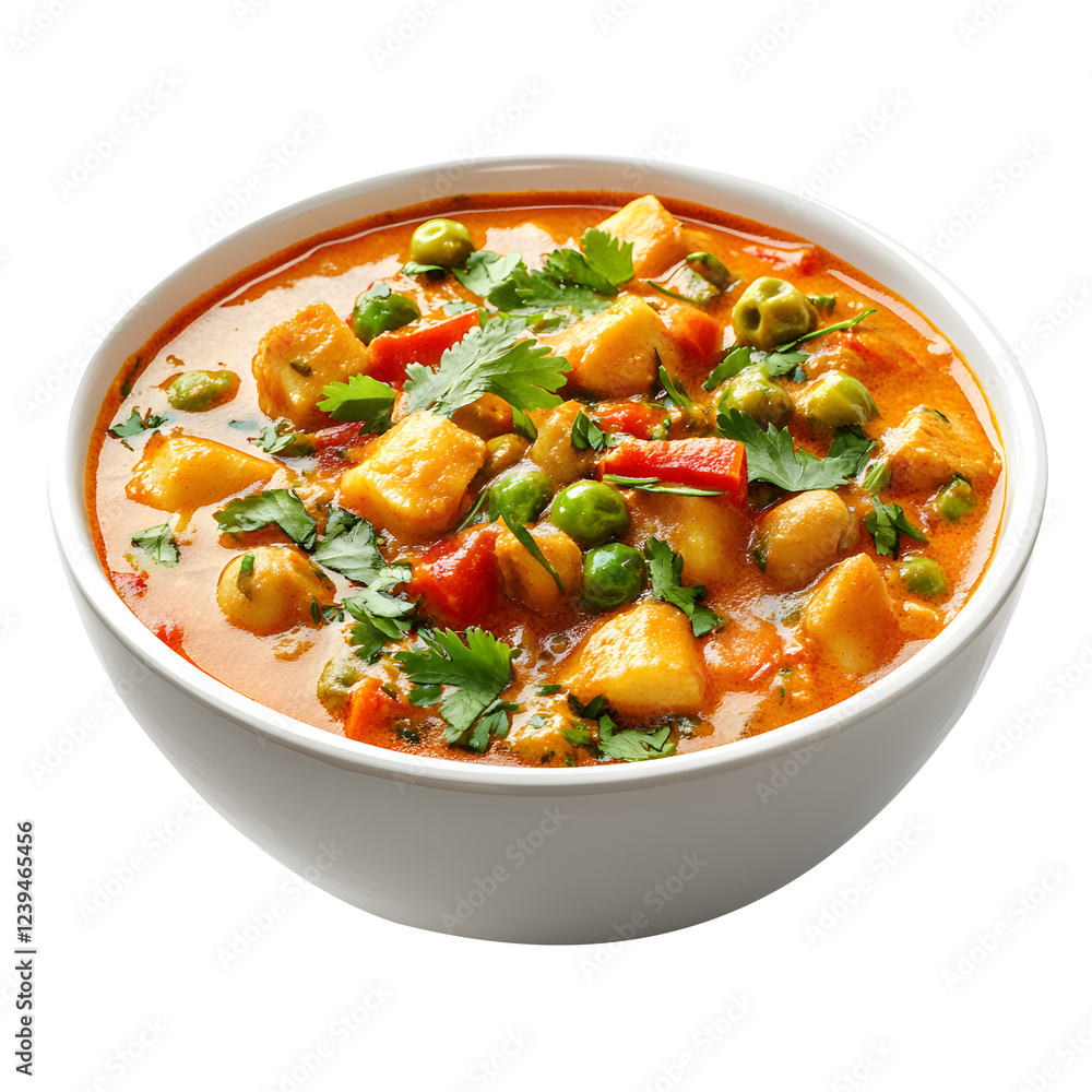 Indian Curry in a White Bowl isolated on transparent background Indian Curry in a White Bowl isolated on transparent background