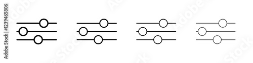 Settings sliders icon Outline sign symbol set