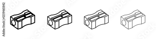 Sharpener icon Outline sign symbol set