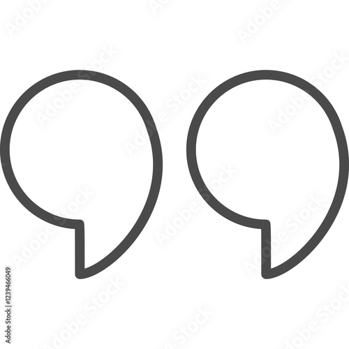 Quotation Marks Line Art Sign. Illustration with Single Outline Icon.