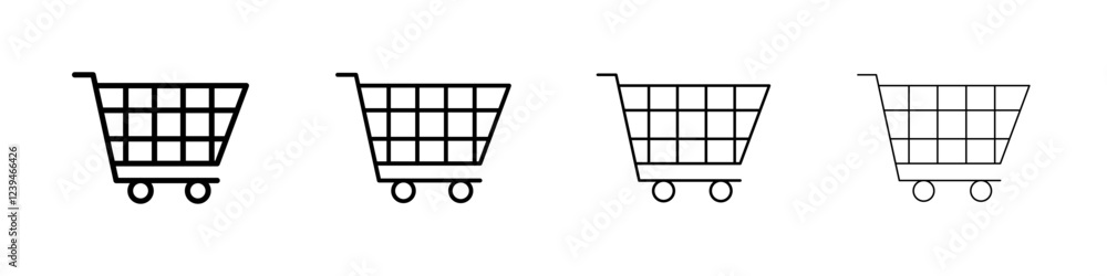 Shopping basket icon Outline sign symbol set Shopping basket icon Outline sign symbol set
