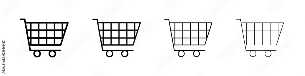 Shopping icon Outline sign symbol set Shopping icon Outline sign symbol set