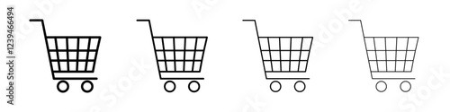 Shopping icon Outline sign symbol set