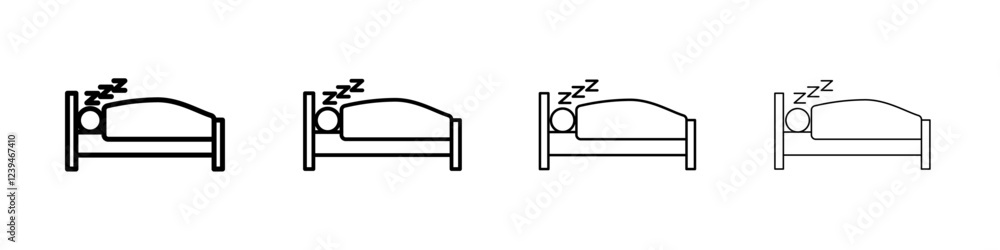 Sleep Icon Outline sign symbol set Sleep Icon Outline sign symbol set