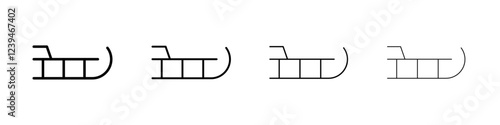 Sled icon Outline sign symbol set
