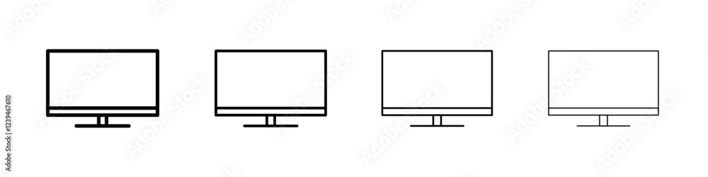 smart Television icon Outline sign symbol set smart Television icon Outline sign symbol set