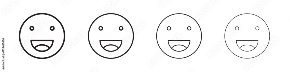 smile icon Outline sign symbol set smile icon Outline sign symbol set