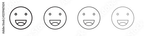 smile icon Outline sign symbol set