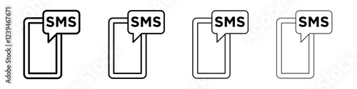 SMS icon Outline sign symbol set