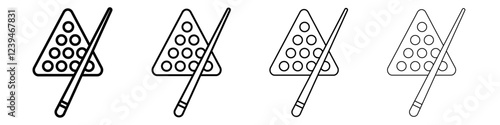 Snooker ball icon Outline sign symbol set