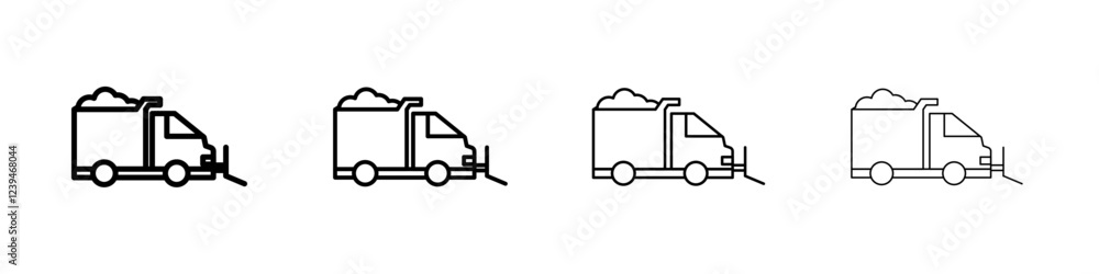 Snowplow icon Outline sign symbol set Snowplow icon Outline sign symbol set