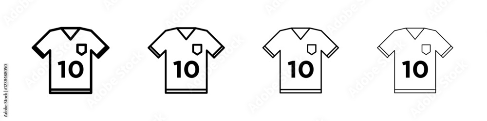 Soccer jersey icon Outline sign symbol set Soccer jersey icon Outline sign symbol set