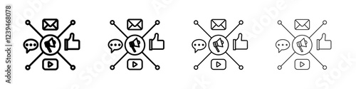 social campaign icon Outline sign symbol set