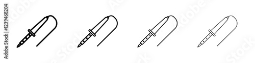 Soldering iron icon Outline sign symbol set