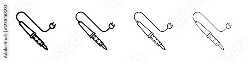 Soldering iron icon Outline sign symbol set