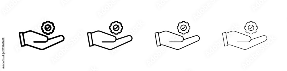 Solution Provide icon Outline sign symbol set Solution Provide icon Outline sign symbol set