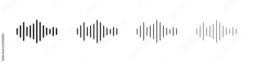 Sound wave icon Outline sign symbol set Sound wave icon Outline sign symbol set