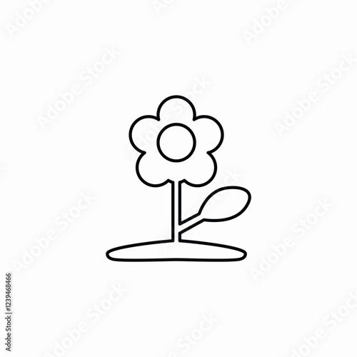 ground flower icon sign vector